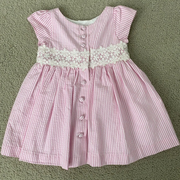 Ralph Lauren 6m pink seersucker dress diaper cover - Picture 6 of 7